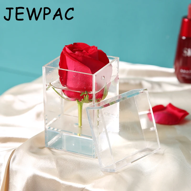 JEWPAC акриловая коробка для цветов прозрачная Роза хранения подарок ко Дню Святого