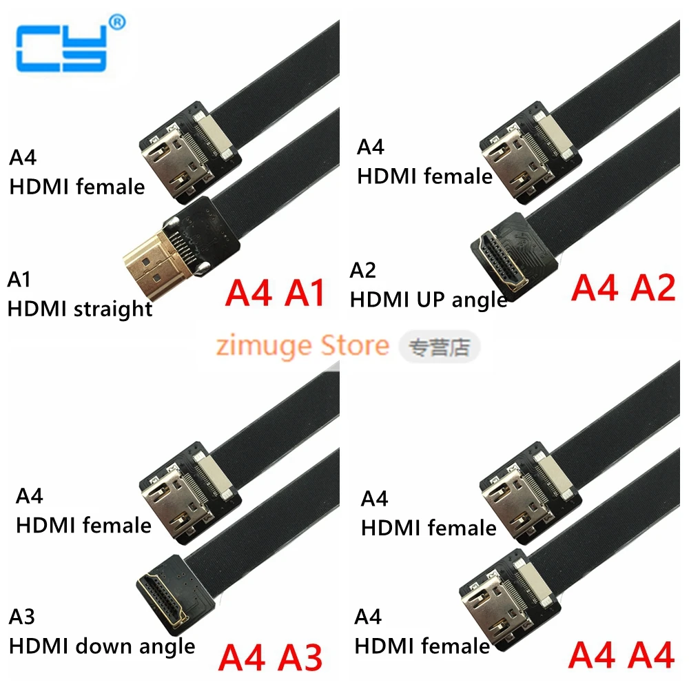 A4 FPV HDMI Женский адаптер для Micro вверх/вниз 90 градусов угол FPC кабель 20pin