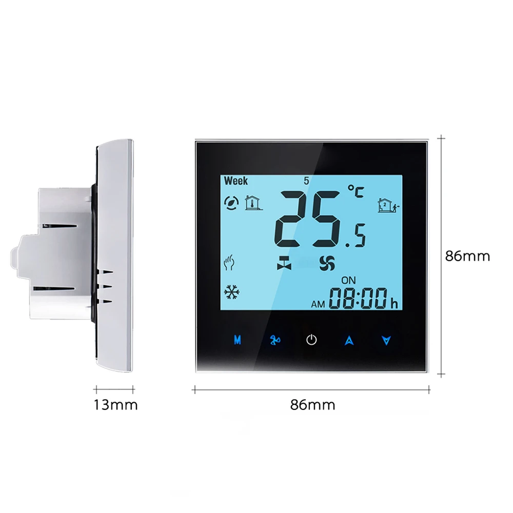 Central Air Conditioner Touchscreen Temperature Controller Timing Programmable Thermostat White Backlight 2 Pipe | Обустройство дома
