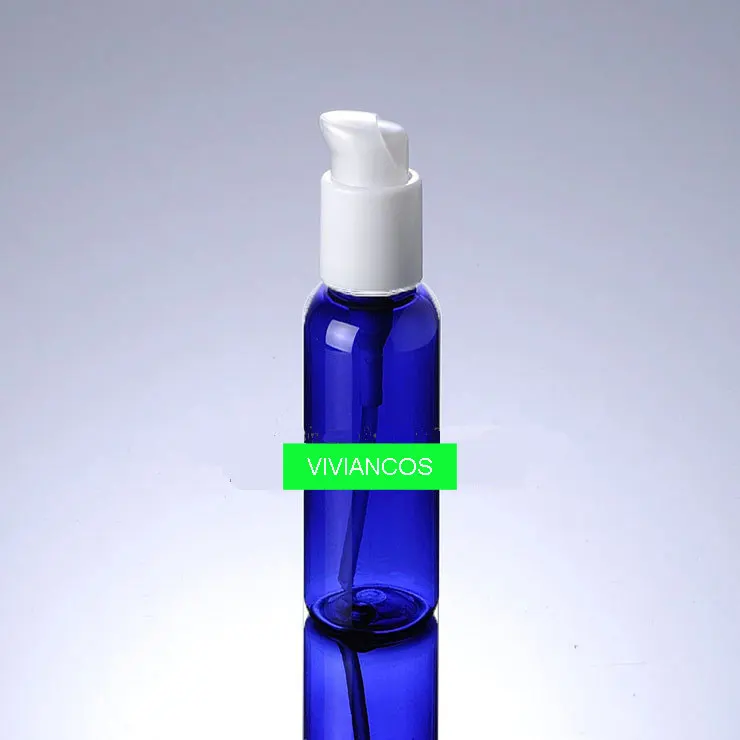 

1000 шт./лот Емкость 100 мл ПЭТ синяя пластиковая бутылка для лосьона с умным пресс-насосом для косметической упаковки