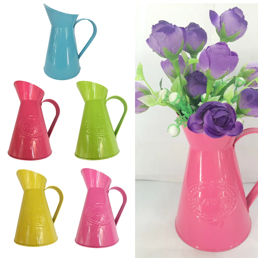 

Vintage Metal Flower Jug Water Milk Pitcher Jar Vase Wedding Home Table RUSTIC Decor