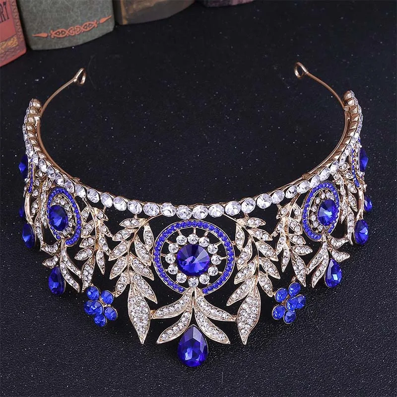 GETNOIVAS большая капля Кристалл Стразы Корона тиары свадебные головные уборы