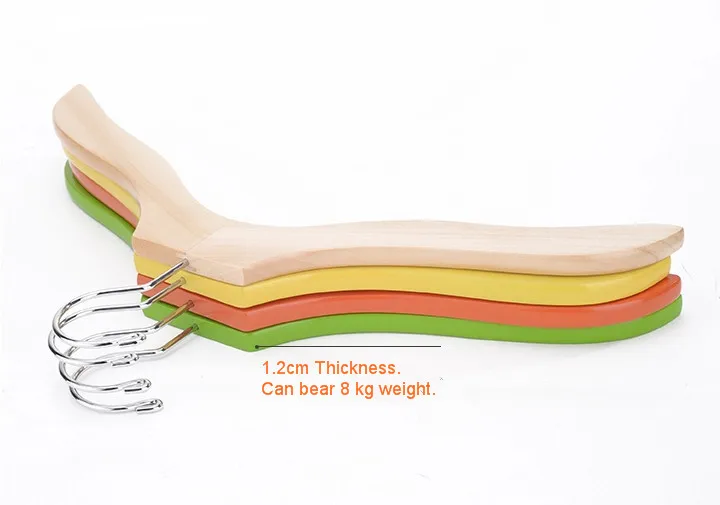 [Бесплатная доставка] Красивая деревянные вешалки для одежды зеленый curvaseer Grip (10