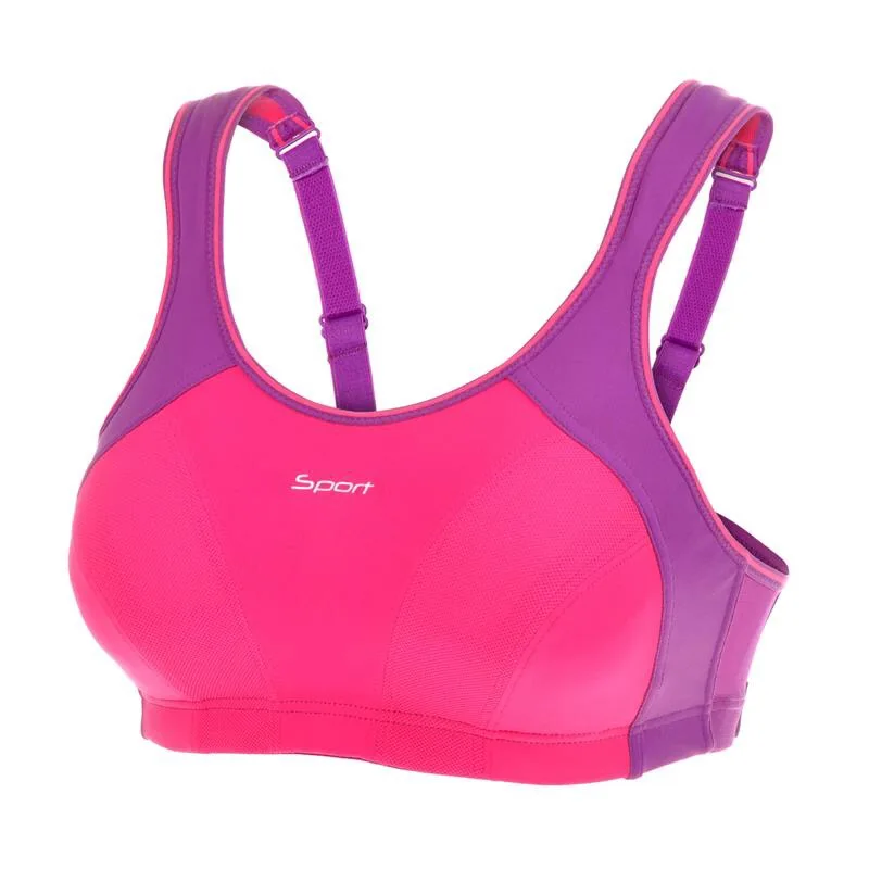 pink05 Женский ударопрочный спортивный бюстгальтер без косточек 32 34 36 38 40 42 B C D DD E F - Цвет: pink05