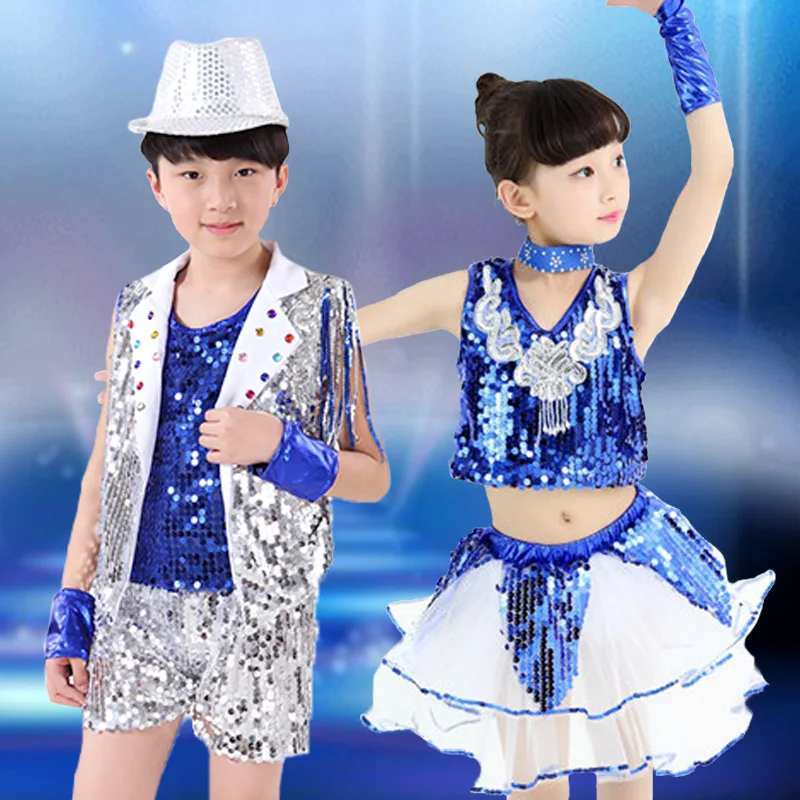 Детская одежда для джазовых танцев мальчиков и девочек детский современный