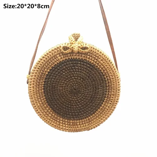 Model 23 Сумки из ротанга, сумки для женщин, богемная Летняя Пляжная сумка на ремне, модная популярная сумка через плечо, круглая соломенная сумка - Цвет: Model 23