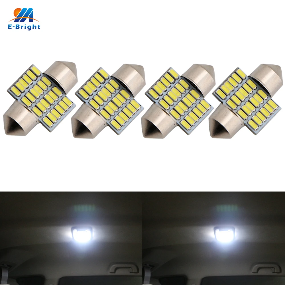 YM E яркий 4 шт. C5W интерьерные лампы 28 мм 31 3014 24 SMD 6500K 7065 DE3021 DE3022 светодиодный купол с