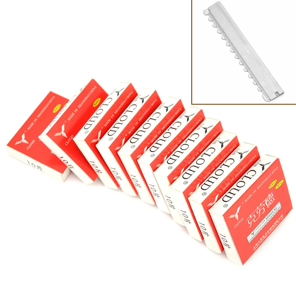 Облачные 100 шт. парикмахерские лезвия для стрижки волос Парикмахерская лезвие из