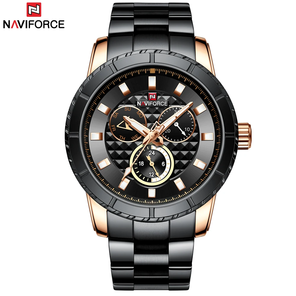 Новые часы NAVIFORCE люксовый бренд мужские спортивные полностью Стальные кварцевые