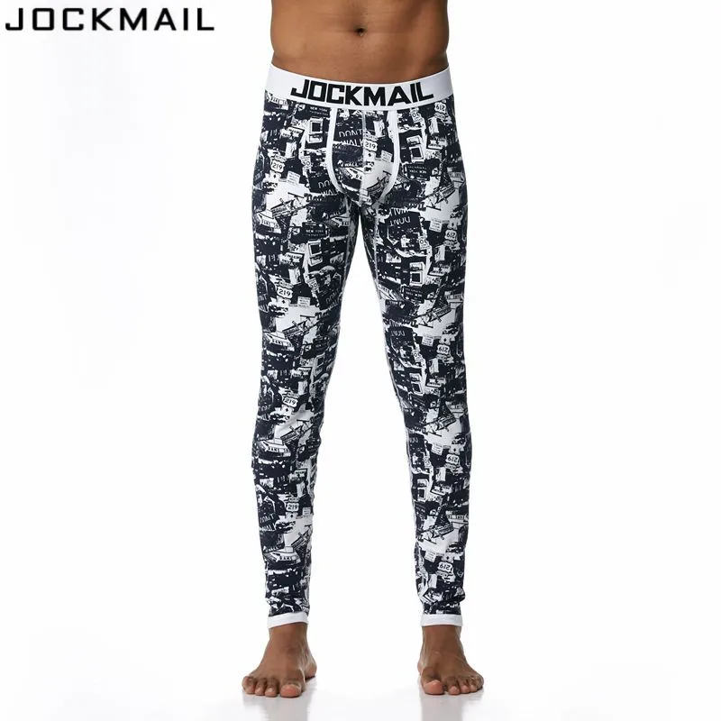 JOCKMAIL, Брендовые мужские кальсоны, хлопковые леггинсы с принтом, термобелье, cueca, гей, мужское термо нижнее белье, кальсоны, трусы
