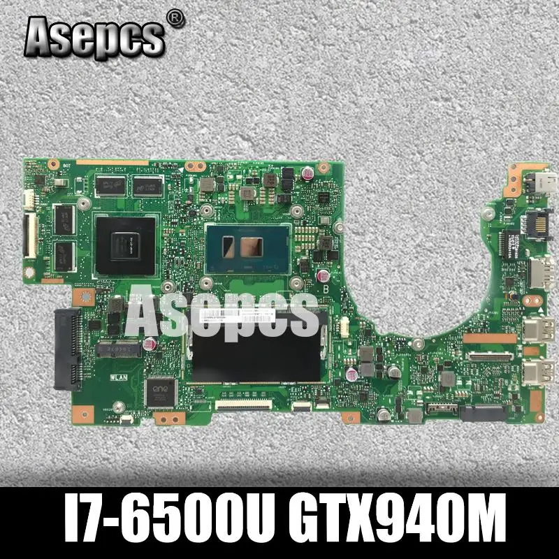 Akemy K501UB материнская плата для ноутбука ASUS K501UX K501UB K501U K501 тестовая оригинальная материнская плата DDR4-8G оперативной памяти I7-6500U GTX940M