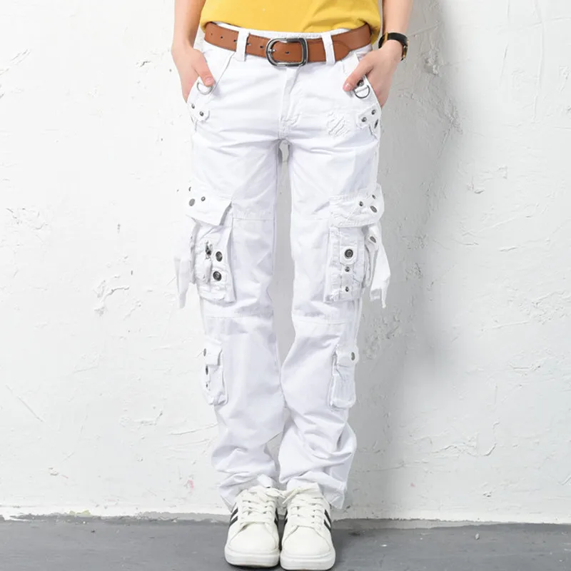 Женские армейские брюки-карго эластичные повседневные брюки с множеством