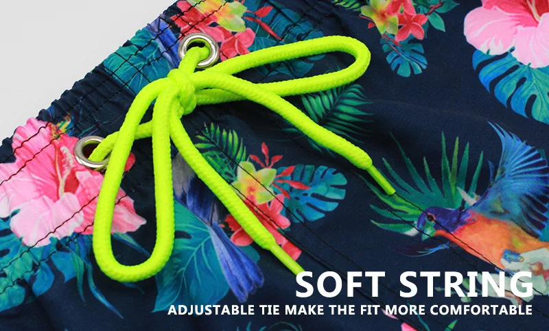 board shorts men fashion flamingo animal flowers print beach shorts quick dry swimwear bermuda masculino casual shorts men M-3XL