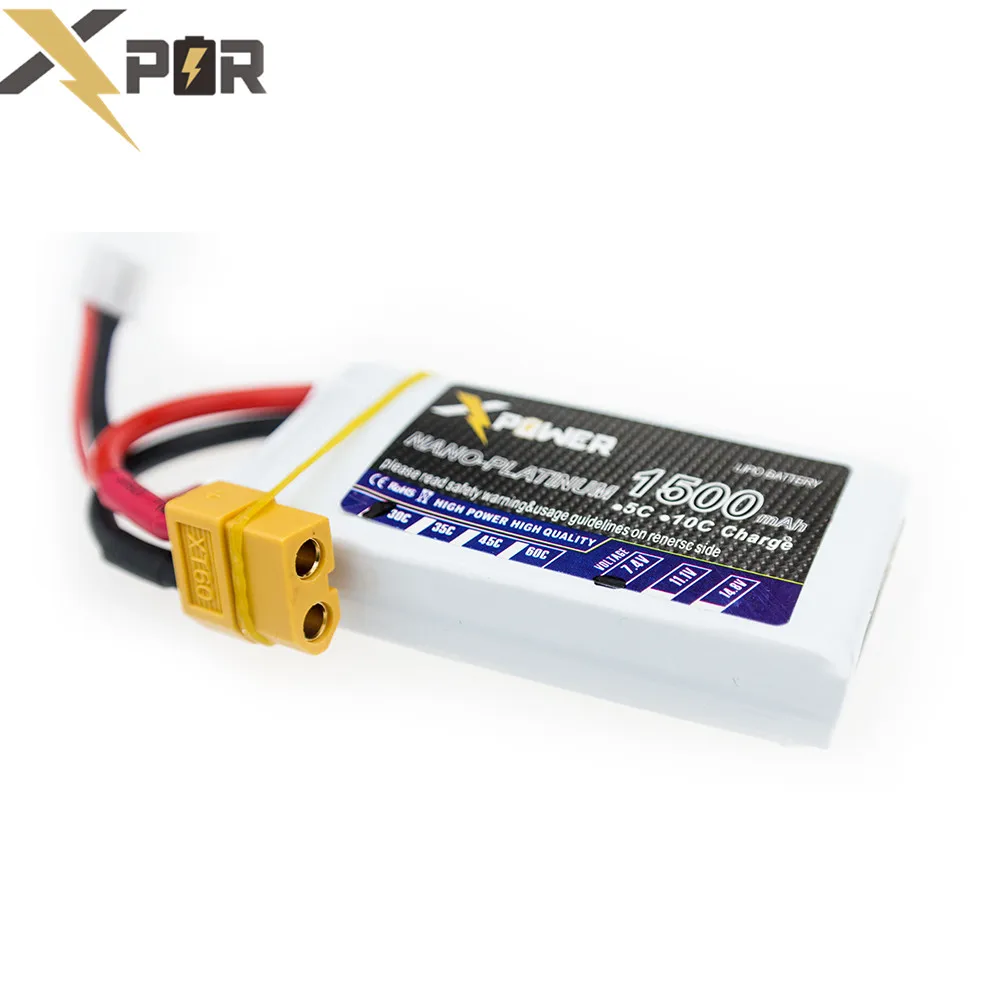 Аккумулятор Xpower 2 шт. 7 4 В 1500 мАч 30C 2S XT60/T Lipo батареи для WLtoys 12428 Wing Z84 батарея дрона VS