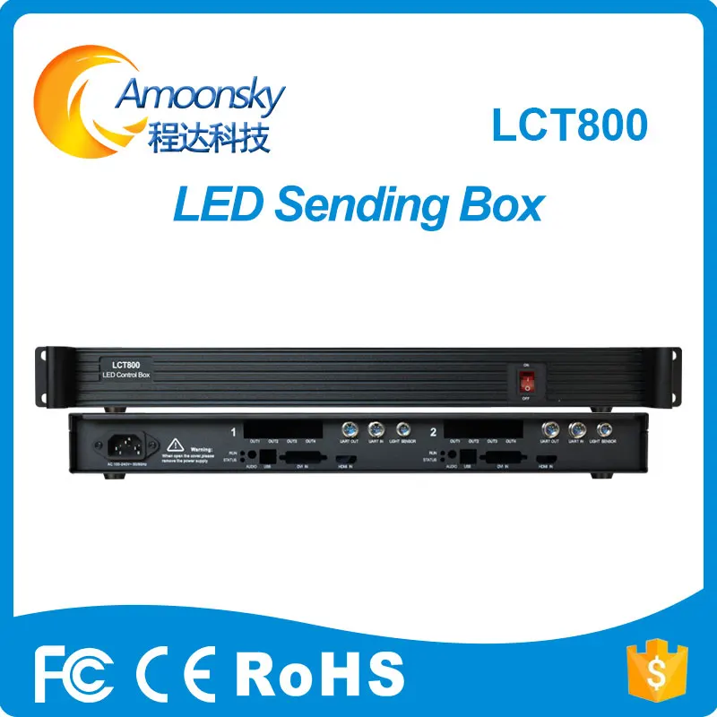 Amoonsky LCT800 LED Sending Card Box with Built-in 2 Installing Sending Cards Positions for Novastar MSD600