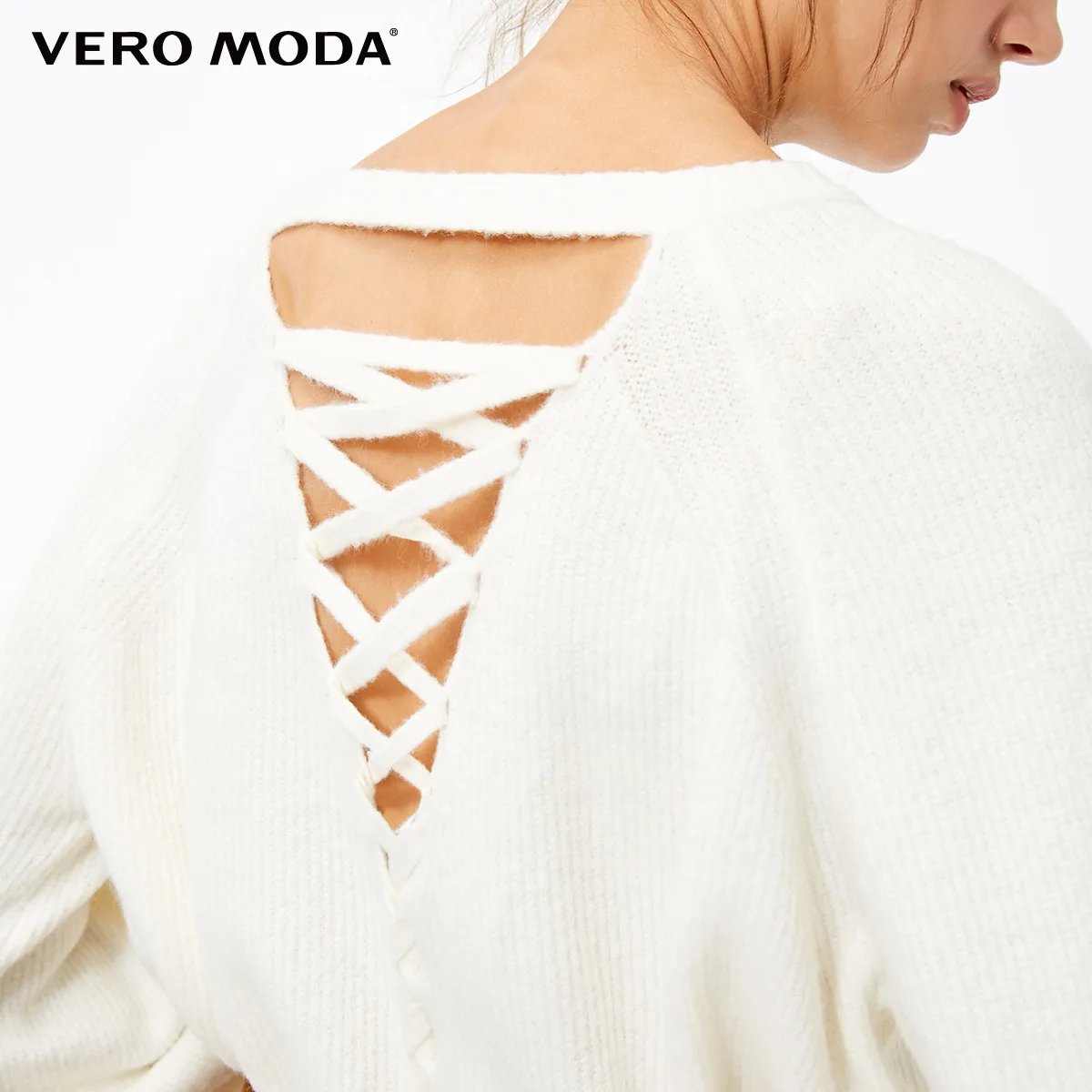 Vero Moda New Women's Bare Back Lace-up Raglan Sleeves Pure Knit Sweater | 319113514 Женская одежда