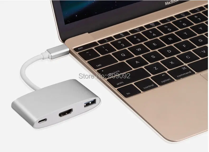 High quality Type C USB 3.1 Male to USB-C 4K HDMI USB3.0 Adapter cable 3 in 1 Hub For Apple Macbook | Компьютеры и офис