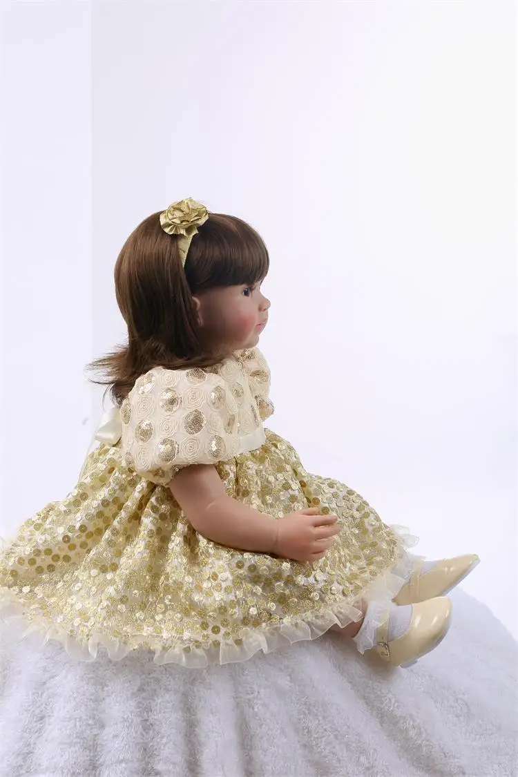 60cm Silicone Reborn Baby Doll Toys 24inch Princess Toddler bebe modeling collectible doll Brinquedos play house toys girl | Игрушки и
