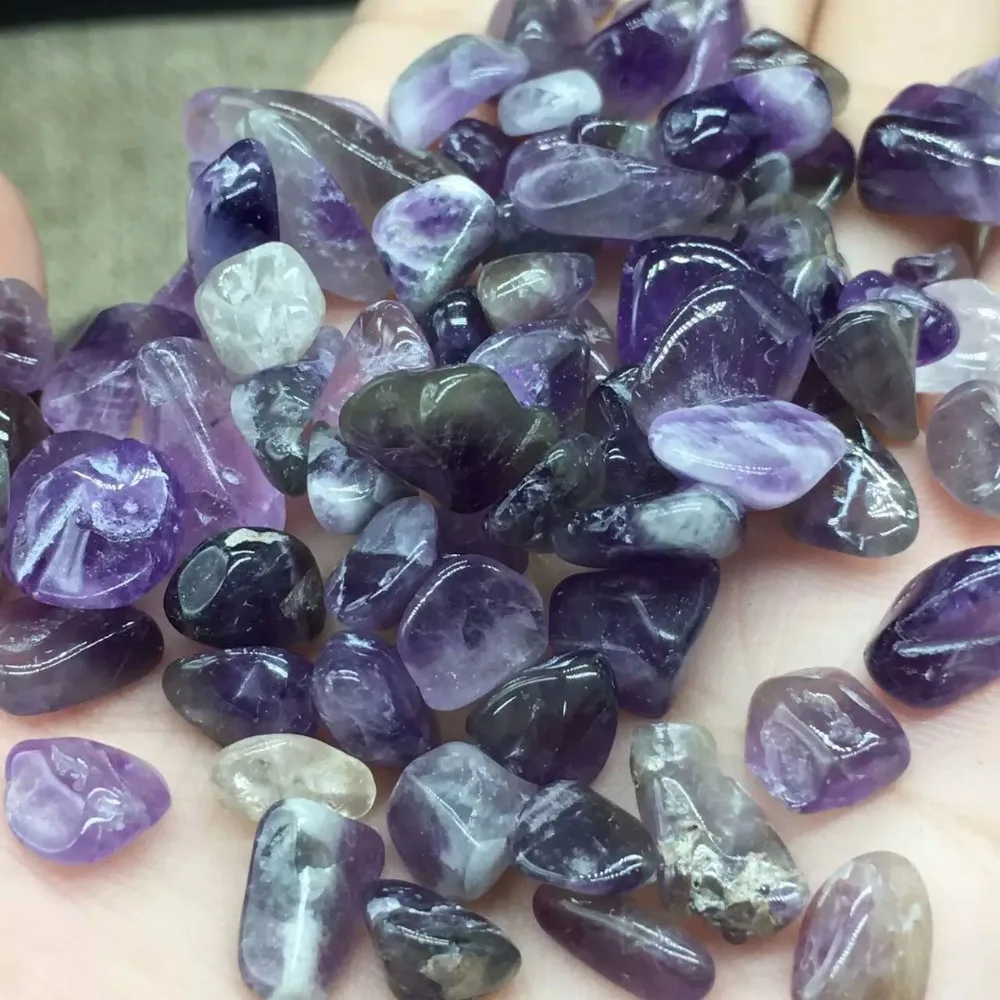 Ассорти натуральный аметист тусклый магнитный камень гравия бусины Чакра