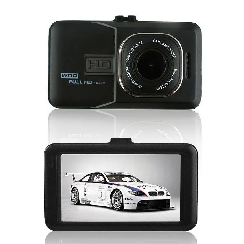 TOSPRA 3/3. 2 дюйма Full HD 1080P камера рекордер автомобильная камера двойная Dash Cam Черная Камера для наблюдения за парковкой автомобильная dvr камера