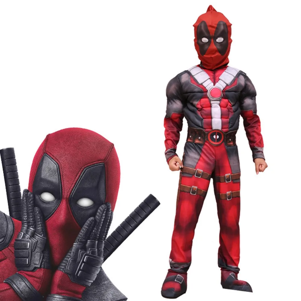 Костюм для косплея Для Мальчиков Marvel's Avengers deadpooly детский облегающий костюм