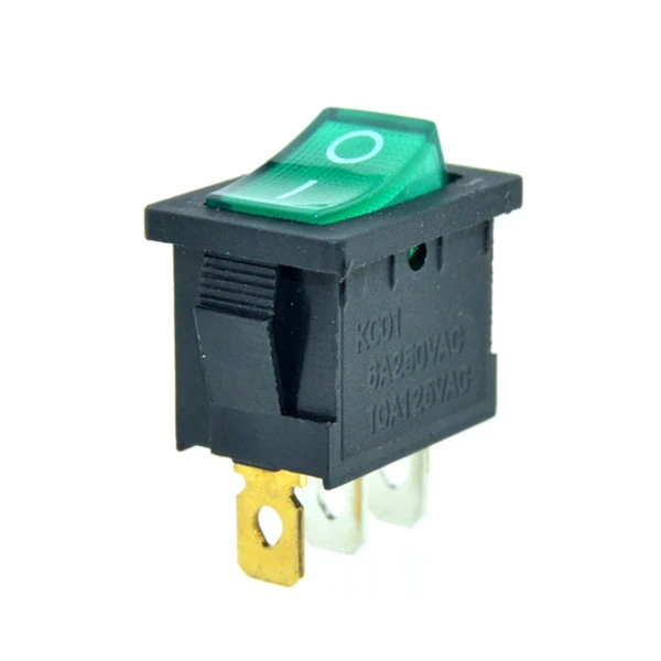 2Pin 3Pin SPST SPDT автомобильный кулисный переключатель для лодки ВКЛ./ВЫКЛ. ВКЛ./вкл. 2 позиции Красный Синий Черный Зеленый 12V 6A/10A 250 V/125VAC 19x13mm крепление - Цвет: Green ON-OFF (SPST)