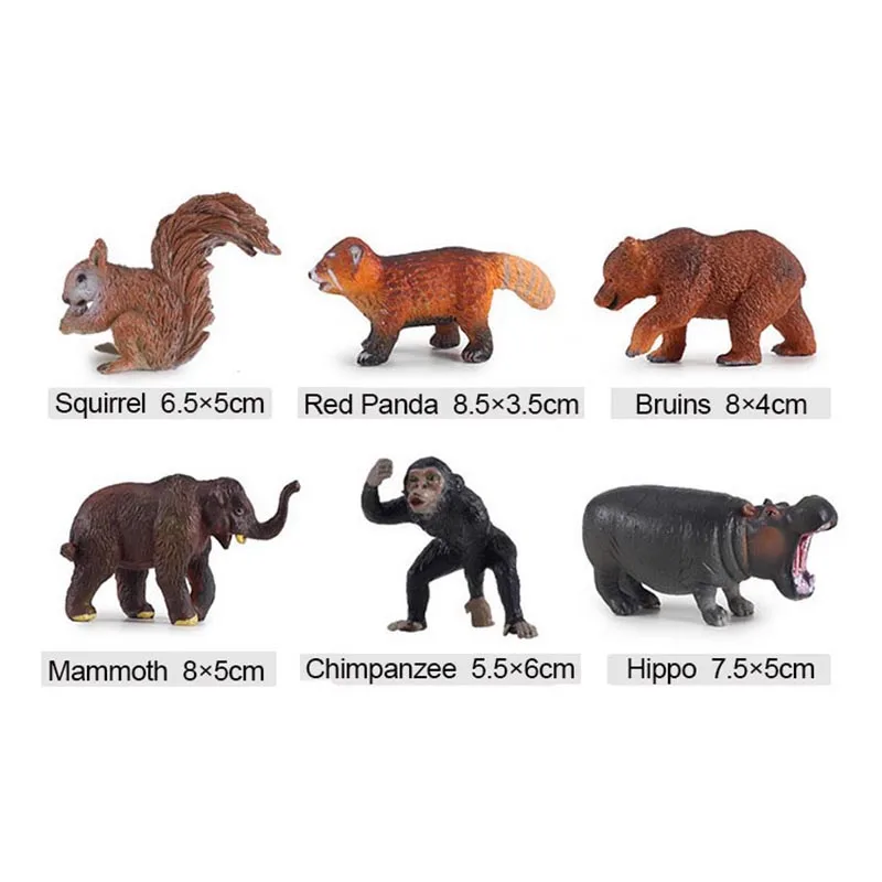 Модель животного набор игрушек фигурки льва тигра слона медведя Baboon Chimpanzee