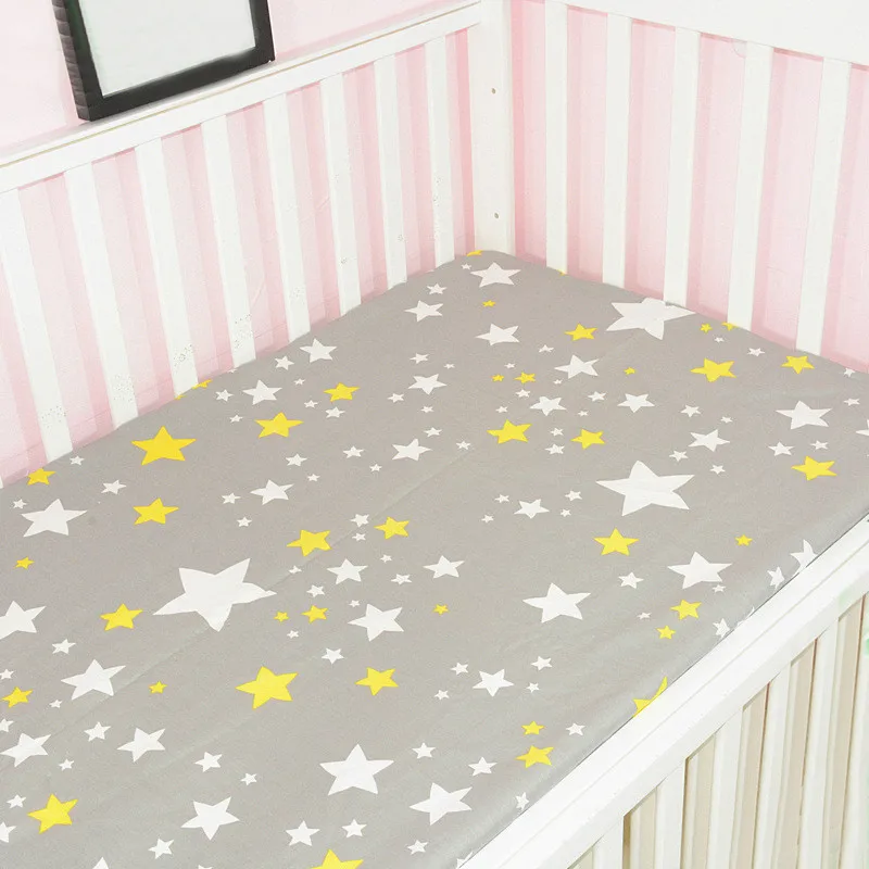 fitted sheets 13 Детская простыня из хлопка для кроватки, мягкий матрас для детской кровати, защитный чехол с рисунком для новорожденных, простыня для кроватки, размер 130*70 см - Цвет: fitted sheets 13