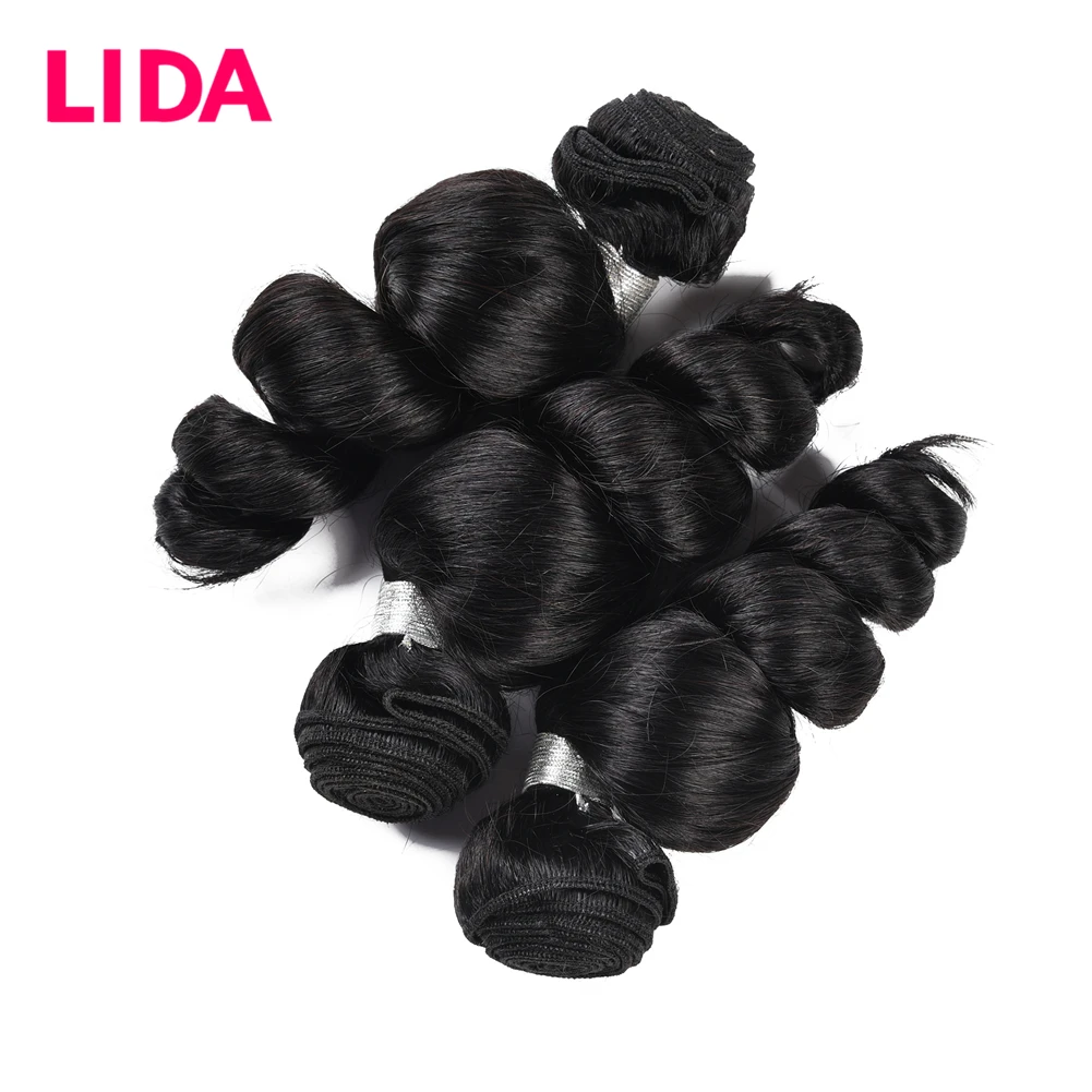 LIDA Brazilian Loose Wave Bundles Human Hair 1/3/4 Bundles Deal 16-26inches Non Remy Hair Weave Extension On Sale