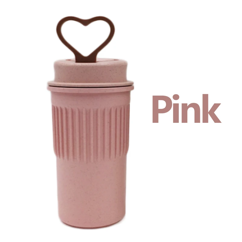 Цветом ветра Пшеничной соломы Пластик Спортивная бутылка для воды Кофе Кетле