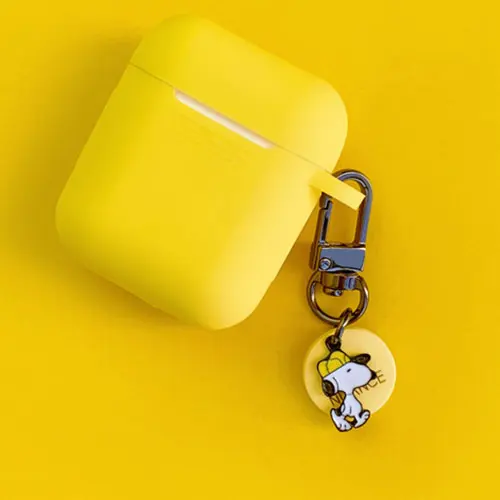 Цвет: желтый Силиконовый чехол с милой собачкой для Apple, аксессуары для airpods, Bluetooth наушники, мультяшный чехол, чехол для наушников, кольцо для ключей - Цвет: Цвет: желтый