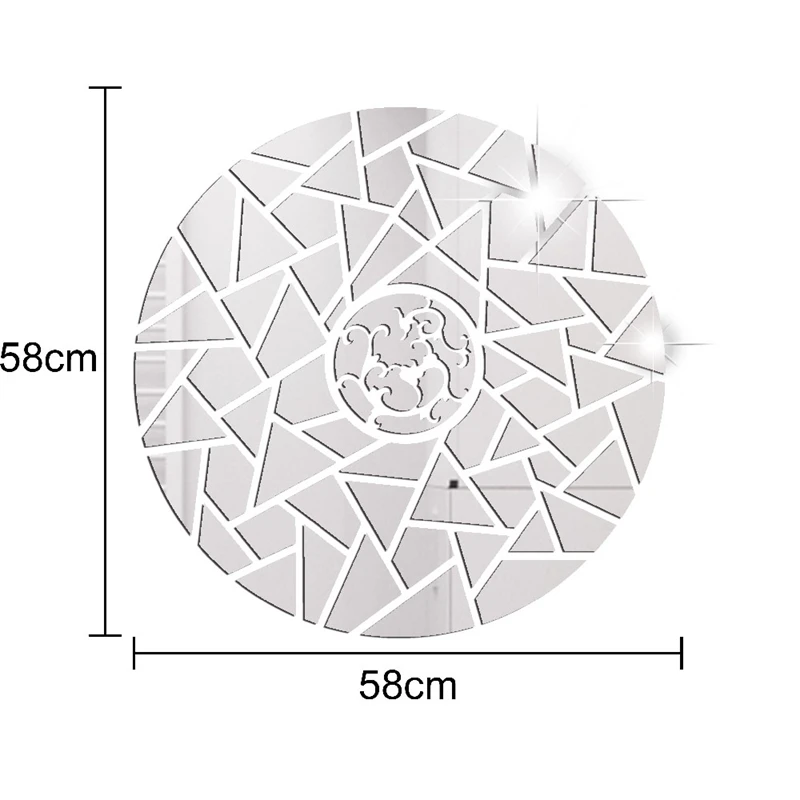 3D акриловая Зеркальная Наклейка на стену Геометрическая абстрактная приносящая