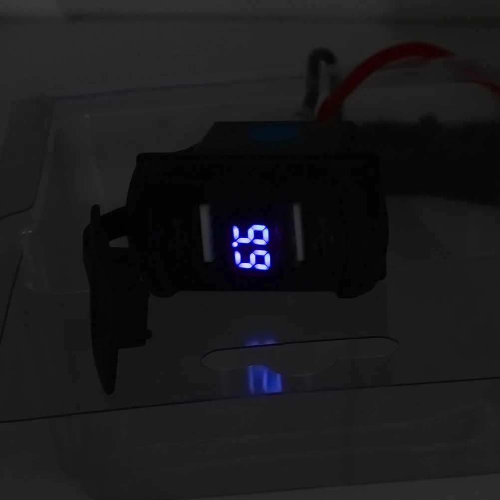 12 24V мотоцикл автомобиль Лодка USB розетка с вольтметром (синий)|Морское