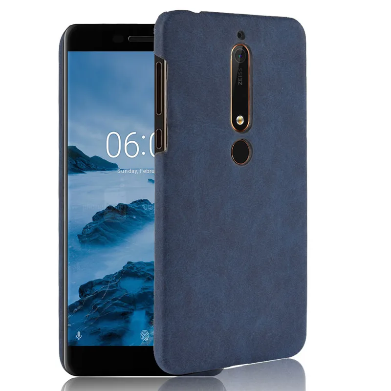 For Nokia 6 2018 Case 6.1 5.5 Plastic Hard PU Leather Phone TA-1043 TA-1068 Back Cover |
