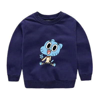 От 2 до 12 лет удивительный мир Gumball Детская Толстовка Детская осенняя Милая одежда топы для мальчиков и девочек 013