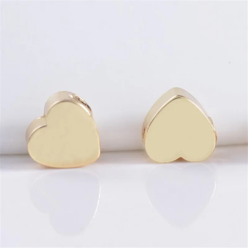 5 мм Золотое Сердце Шарм Пространство Свободных Шариков Подходящее DIY Браслет