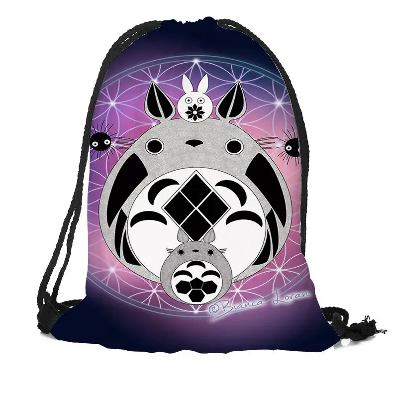 Индивидуальный рюкзак Totoro на шнурке шелковая мягкая сумка большая