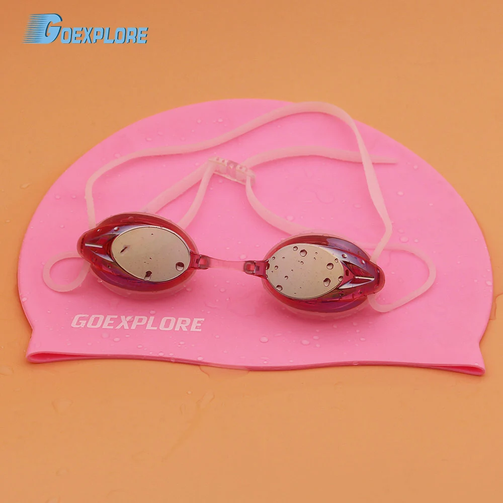 Кепка для плавания Goexplore + очки мужчин и женщин взрослых свободного размера