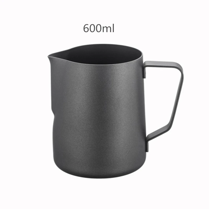 Black Coating 600ml Кружка для взбивания молока молочный кувшин молочник для кофе эспрессо бариста Ремесло Кофе Латте кувшины для молока мерный стакан - Цвет: Black Coating 600ml