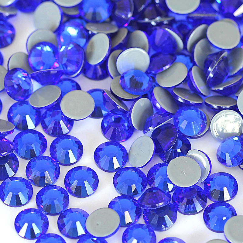 Стразы высокого качества AAAAA Sapphire ss6 ss10 ss16 ss20 ss30 гладкие с плоской задней