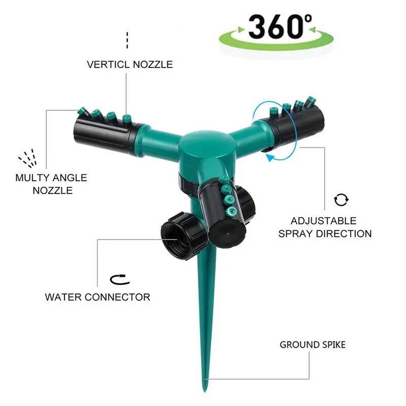 Вращающиеся садовые водяные спринклеры для полива газонов 360 градусов