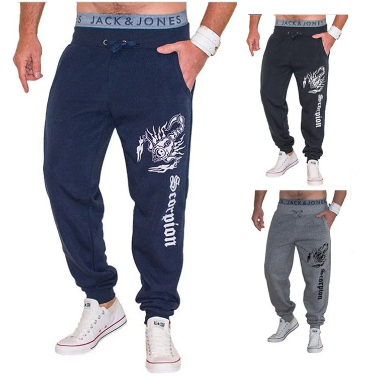 Мужские повседневные брюки со скорпионом модные с принтом большие размеры