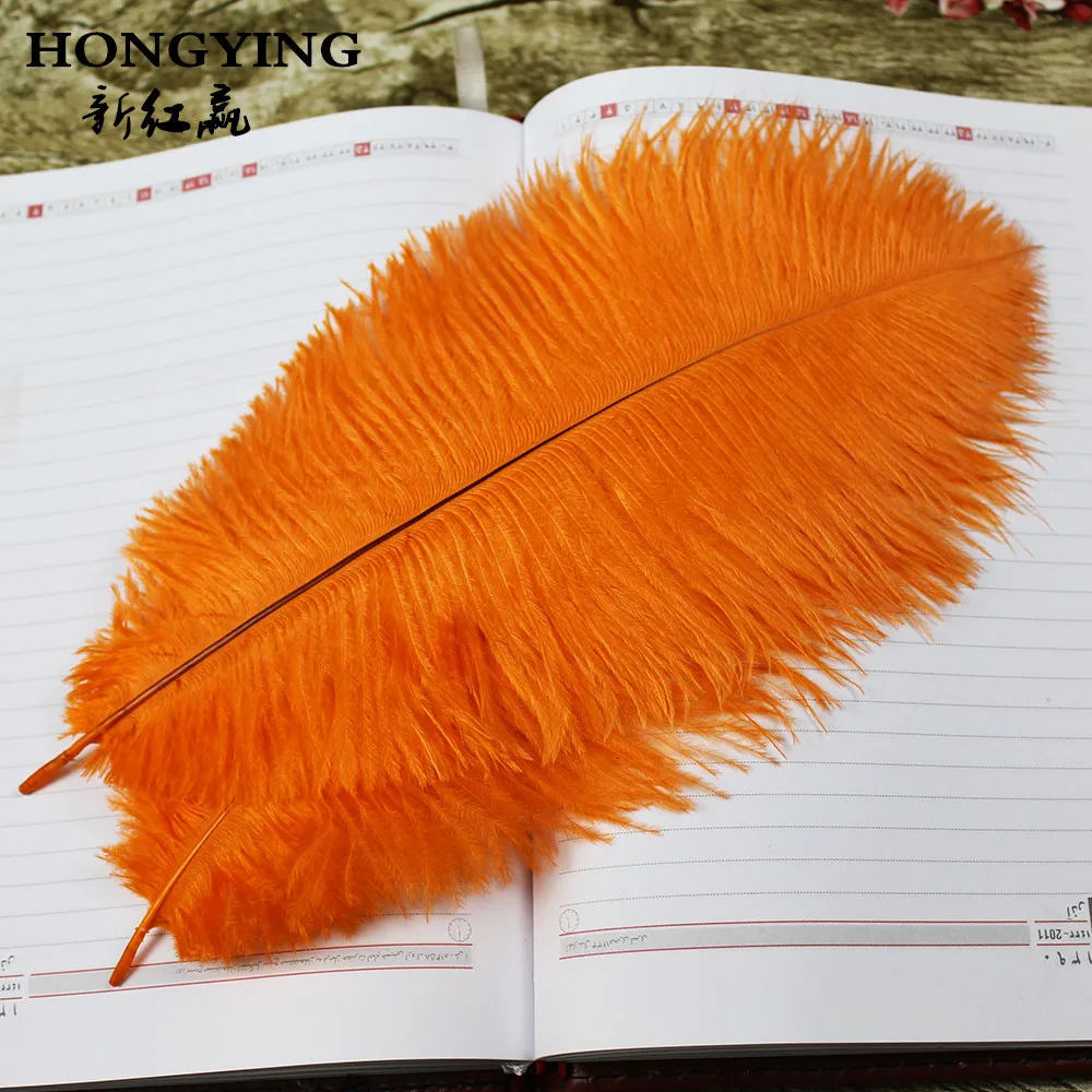 

50 pcs beautiful natural orange ostrich feather 30 to 35cm /12 to 14 inches feathers artware performing wedding decoration plume