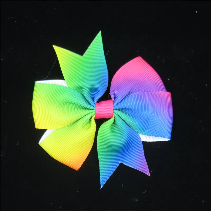 Color 7 1 шт., радужные волосы, ручная работа, богемные банты, Рождество, для девочек, 21 цвет, резинка для волос, корсажная лента, бант для волос, Детские аксессуары для волос - Цвет: Color 7