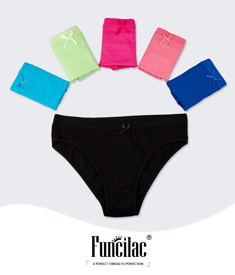 FUNCILAC трусики для Для женщин хлопковые трусы сексуальный Для женщин нижнее белье женские белье мода Карамельный Цвет Горячая 5 шт./компл