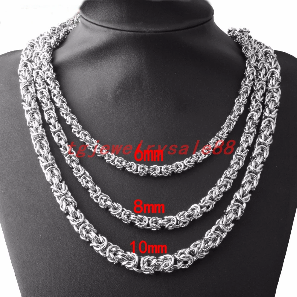 Мода 6/8/10 мм широкий серебряный цвет из нержавеющей стали Байкерская Мужская