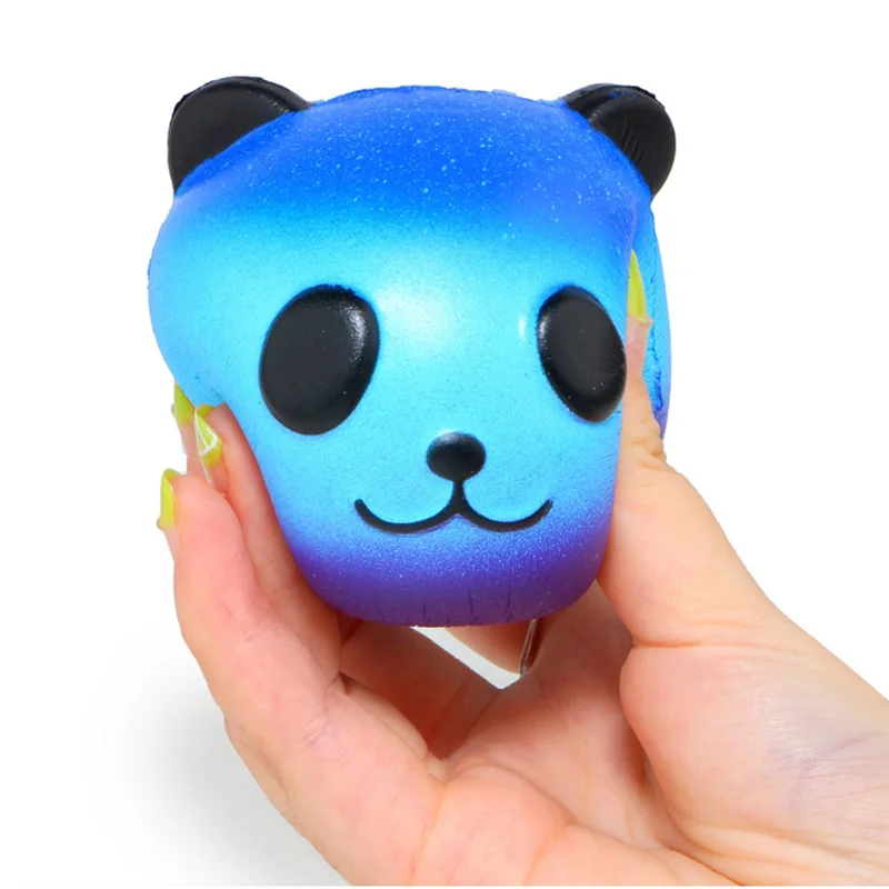 Blue Jumbo Мягкий Красочный Galaxy Panda милый медленно поднимающийся снятие стресса мягкая сжимающая игрушка PU хлеб ароматизированный Рождественский Забавный Подарок для ребенка - Цвет: Blue