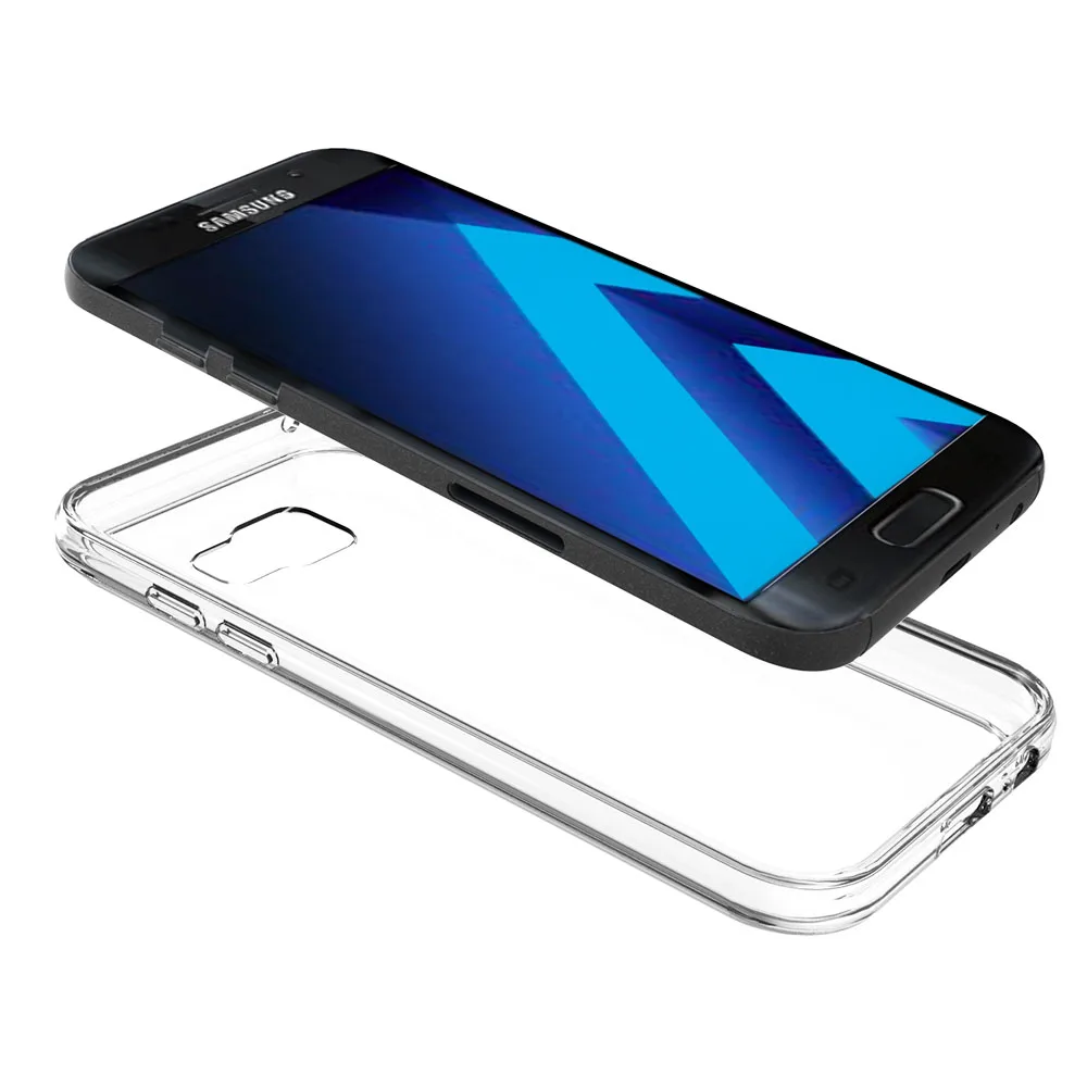 Для Galaxy A5 (2017) рамка TPU Жесткий Акриловый Чехол ударопрочный Прозрачный чехол для