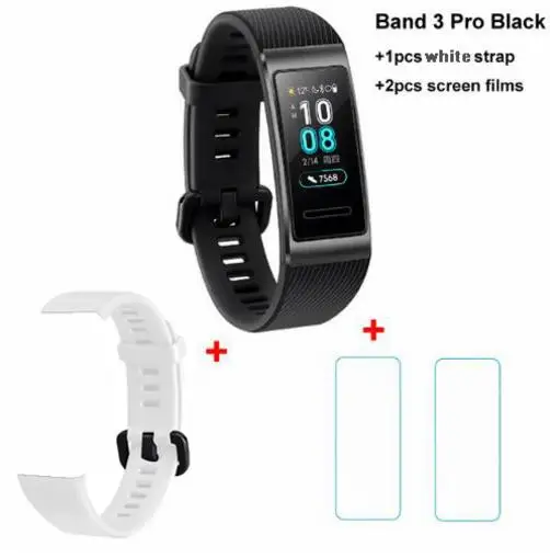 huawei Band 3 Pro Smartband gps металлическая рамка Amoled полноцветный дисплей сенсорный экран Датчик сердечного ритма датчик сна - Цвет: black x white film