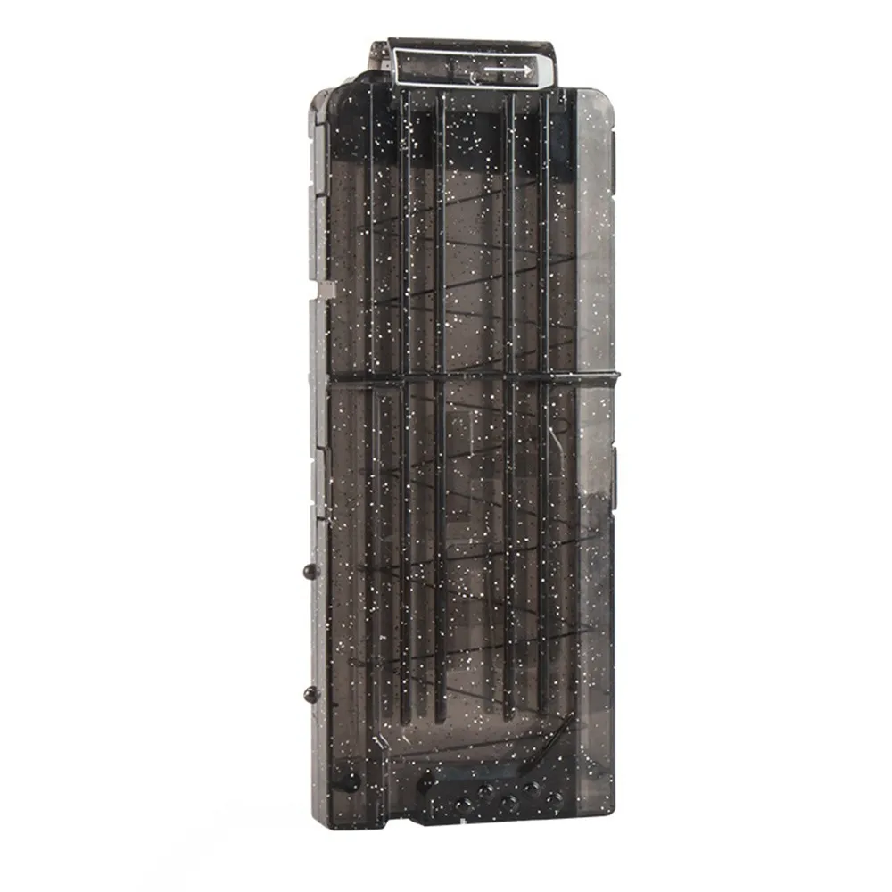 Black transparent 12 журналов для перезарядки, круглые дротики, сменные Пластиковые журналы, игрушечный пистолет, мягкая пуля, зажим для пистолета Nerf без пули - Цвет: Black transparent